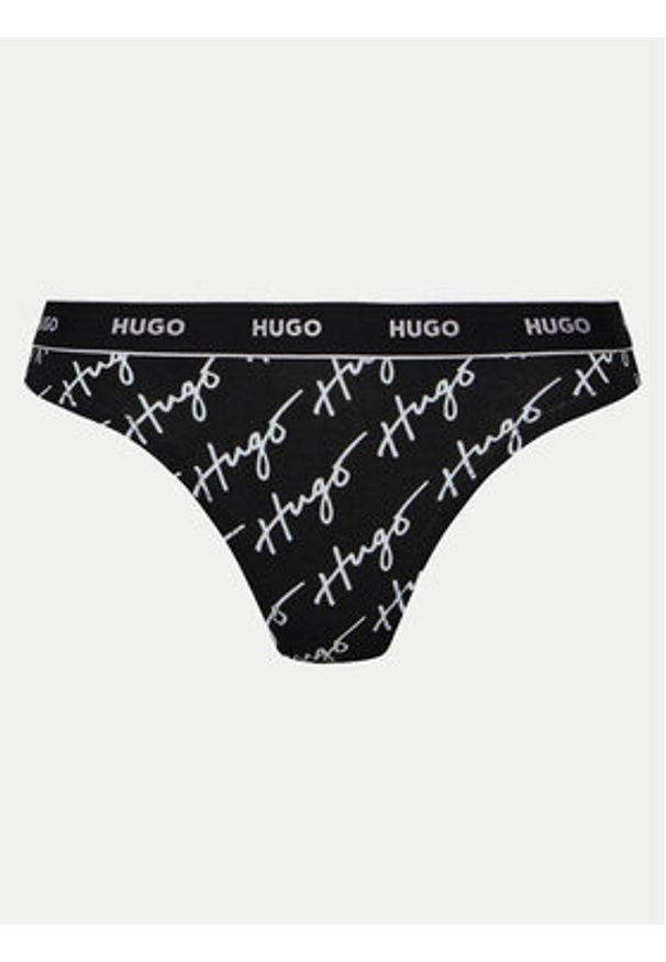 Hugo - HUGO Komplet 3 par stringów 50495870 Czarny. Kolor: czarny. Materiał: bawełna