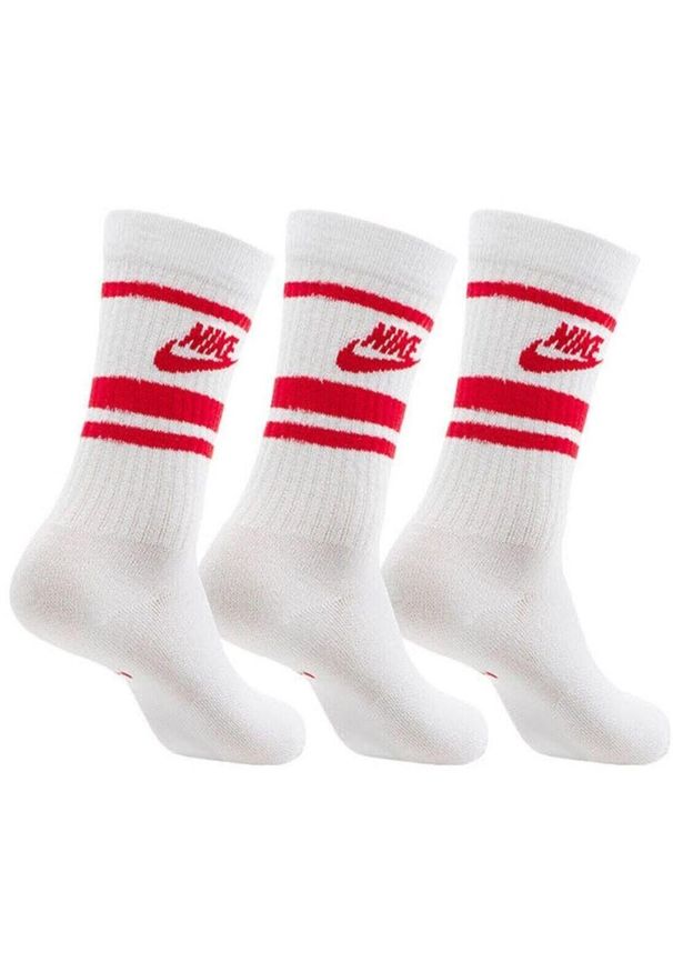 SKARPETY Nike Sportswear Everyday Essential Crew Socks 3, Dla obu płci. Kolor: biały. Materiał: poliester, materiał. Sport: piłka nożna