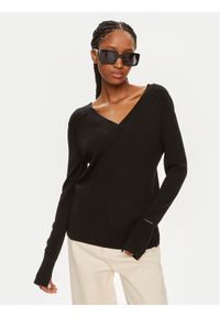 Calvin Klein Sweter K20K207573 Czarny Regular Fit. Kolor: czarny. Materiał: wełna #1