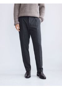 Reserved - Spodnie slim fit z wełną - ciemnoszary. Kolor: szary. Materiał: wełna #1