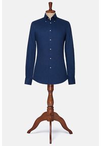 Lancerto - Koszula Granatowa Broadway. Typ kołnierza: button down. Kolor: niebieski. Materiał: tkanina, jeans, bawełna, materiał. Styl: vintage, elegancki #1