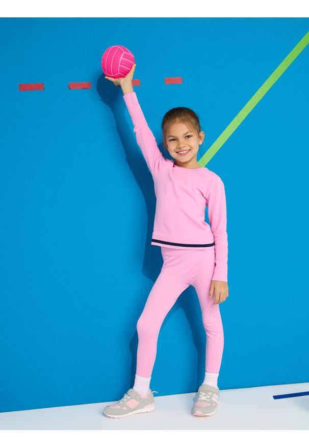 Sinsay - Legginsy sportowe Active - różowy. Kolor: różowy. Styl: sportowy