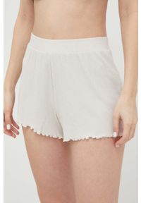 Abercrombie & Fitch szorty piżamowe damskie kolor beżowy. Kolor: beżowy. Materiał: dzianina #1