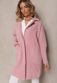 Renee - Różowy Płaszcz z Bawełną Oversize Brumisia. Kolor: różowy. Materiał: bawełna. Długość rękawa: długi rękaw. Długość: długie. Sezon: zima, jesień #4