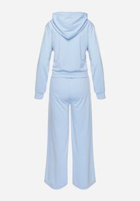 Born2be - Niebieski Komplet Dresowy Bluza z Kapturem Rozpinana i Szerokie Spodnie Avesmira. Kolor: niebieski. Materiał: dresówka #7