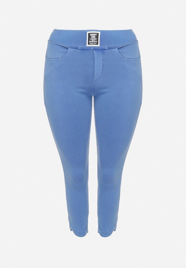 Born2be - Niebieskie Spodnie Skinny z Kieszeniami Afrina. Kolekcja: plus size. Kolor: niebieski. Długość: do kostek