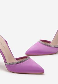 Renee - Fioletowe Sandały na Szpilce z Błyszczącymi Cyrkoniami Raraino. Kolor: fioletowy. Obcas: na szpilce. Styl: glamour #4
