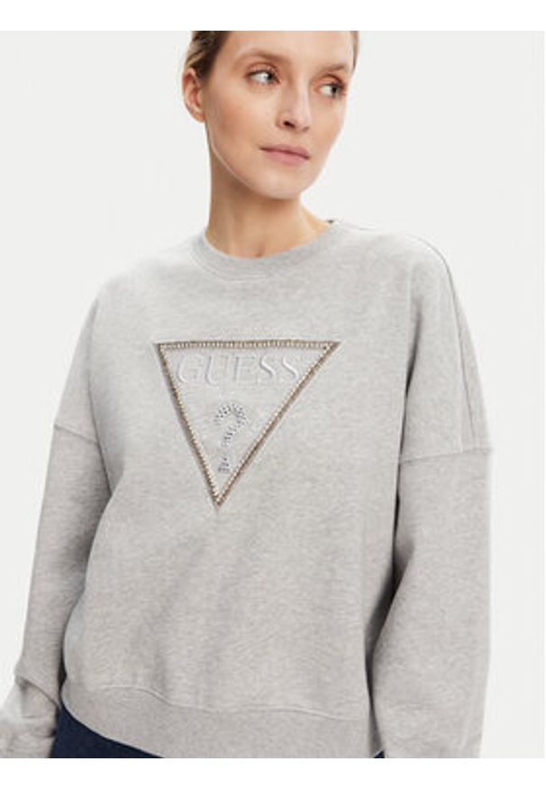 Guess Bluza W5YQ04 KC8I0 Szary Regular Fit. Kolor: szary. Materiał: bawełna