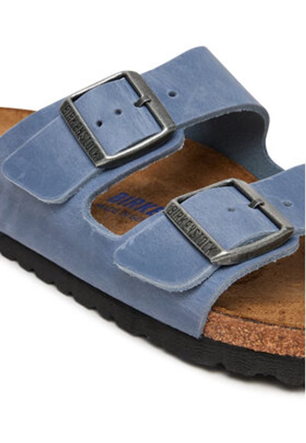 Birkenstock Klapki Arizona Sfb 1030864 Niebieski. Kolor: niebieski. Materiał: nubuk, skóra