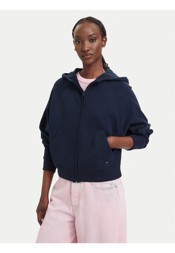 Tommy Jeans Bluza Flag DW0DW22834 Granatowy Boxy Fit. Kolor: niebieski. Materiał: bawełna
