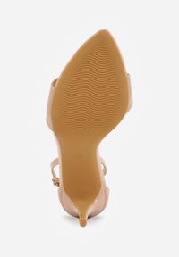 Renee - Ciemnobeżowe Lekkie Sandały VICES na Szpilce Zapinane na Sprzączkę Hekis. Okazja: na co dzień, na imprezę. Zapięcie: sprzączka. Kolor: beżowy. Materiał: jeans. Obcas: na szpilce. Styl: casual, elegancki, klasyczny #3