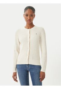 TOMMY HILFIGER - Tommy Hilfiger Kardigan WW0WW43329 Écru Regular Fit. Kolor: kremowy. Materiał: bawełna #1