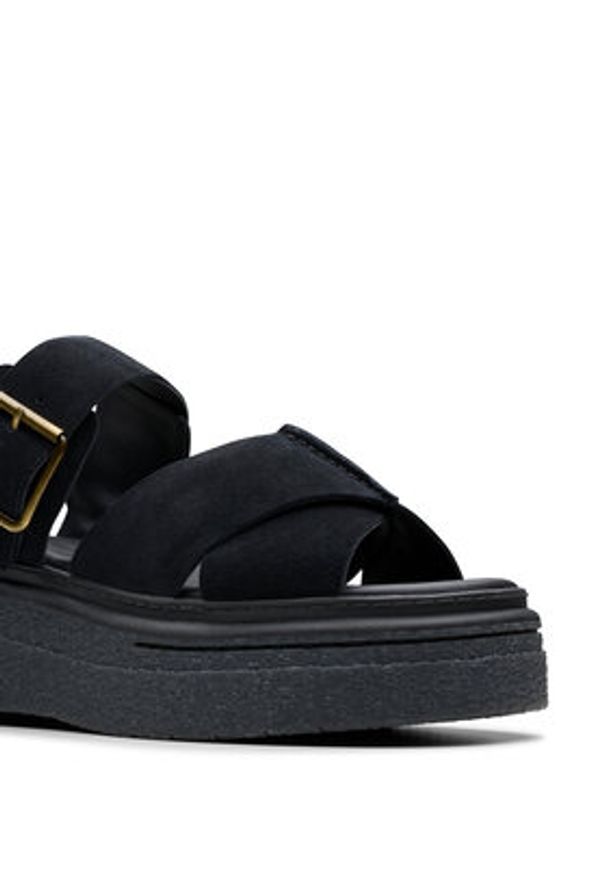 Clarks Sandały Evamar Wish 26181199 Czarny. Kolor: czarny. Materiał: skóra, zamsz