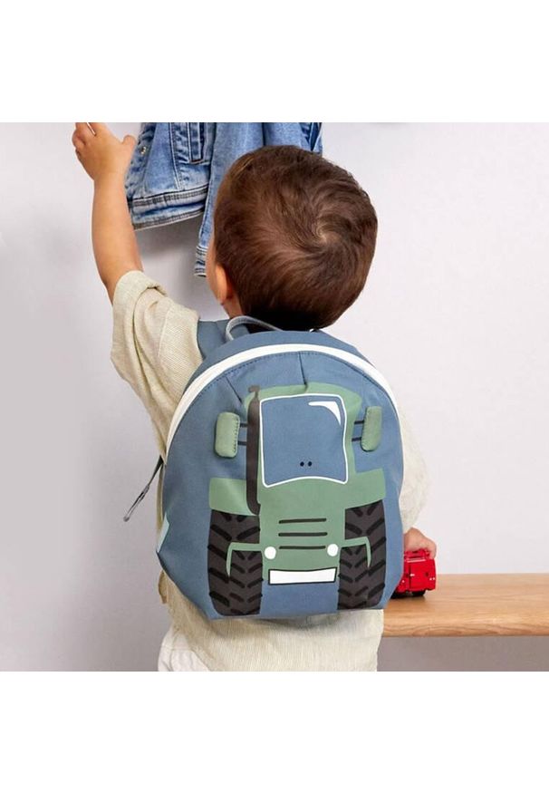Lassig Tiny Drivers Traktor Mini grafitowo-zielony. Kolor: zielony, wielokolorowy, szary. Materiał: materiał. Wzór: aplikacja, paski