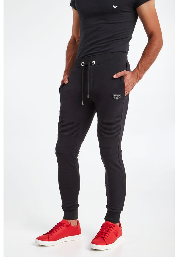 Philipp Plein - SPODNIE DRESOWE PHILIPP PLEIN. Materiał: dresówka. Wzór: geometria, aplikacja