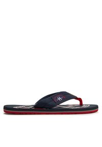 TOMMY HILFIGER - Tommy Hilfiger Japonki Essential Th Beach Sandal FM0FM01369 Granatowy. Kolor: niebieski. Materiał: materiał #1