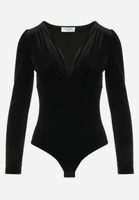 Born2be - Czarne Welurowe Body z Głębokim Dekoltem Fennia. Kolor: czarny. Materiał: welur. Długość rękawa: długi rękaw. Długość: długie. Sezon: zima, jesień. Styl: elegancki #4