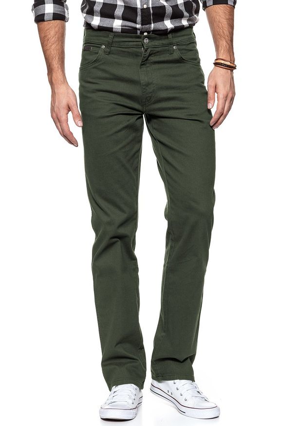 Wrangler - WRANGLER SPODNIE MĘSKIE TEXAS MOSS GREEN W121TA221