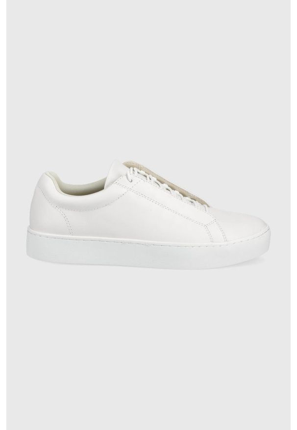 Vagabond Shoemakers buty skórzane ZOE kolor biały. Nosek buta: okrągły. Zapięcie: sznurówki. Kolor: biały. Materiał: skóra