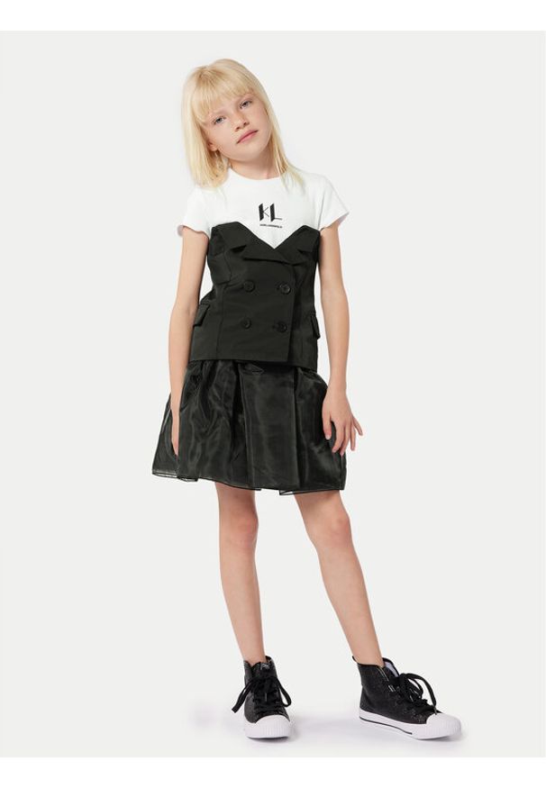Karl Lagerfeld Kids Sukienka codzienna Z30086 D Czarny Regular Fit. Okazja: na co dzień. Kolor: czarny. Materiał: syntetyk. Typ sukienki: proste. Styl: casual
