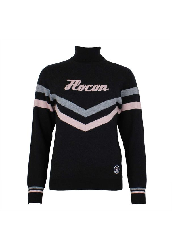 PEAK MOUNTAIN - Damski sweter z golfem Peak Mountain Acioto. Typ kołnierza: golf. Kolor: czarny. Sezon: zima. Sport: golf