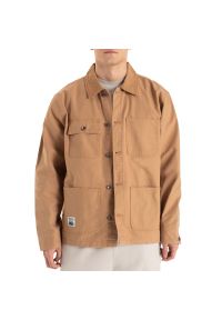 Kurtka Champion Jeans 220505-MS034 - beżowa. Kolor: beżowy. Materiał: jeans. Wzór: aplikacja. Sezon: jesień. Styl: elegancki, klasyczny #1