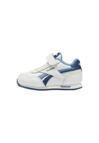 Buty do chodzenia niemowlęce Reebok Royal CL Jogger. Zapięcie: rzepy. Kolor: biały, niebieski, wielokolorowy. Materiał: guma, syntetyk, tkanina, materiał. Szerokość cholewki: normalna. Model: Reebok Royal. Sport: turystyka piesza