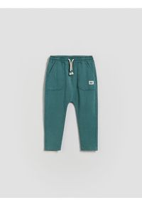Reserved - Bawełniane legginsy - ciemny turkus. Materiał: bawełna