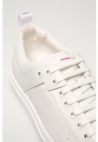 Hugo - Buty skórzane Mayfair LaceSneakerC. Nosek buta: okrągły. Zapięcie: sznurówki. Kolor: biały. Materiał: skóra