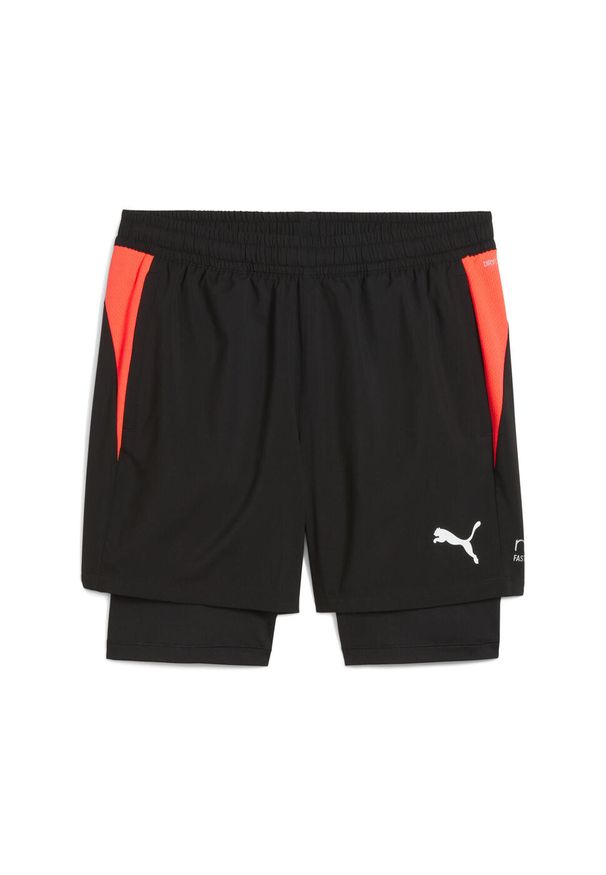 Puma - Męskie spodenki 2 w 1 do padla INDIVIDUAL PUMA Black. Kolor: czarny