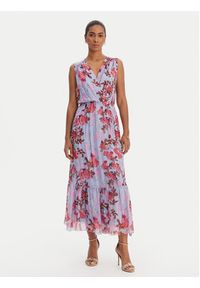 Fracomina Sukienka codzienna FR26SD3018W774R8 Niebieski Regular Fit. Okazja: na co dzień. Kolor: niebieski. Materiał: jedwab. Typ sukienki: proste. Styl: casual #4