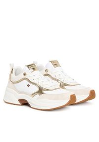 TOMMY HILFIGER - Tommy Hilfiger Sneakersy Th Chunky Runner Metallic FW0FW09204 Écru. Materiał: skóra #4