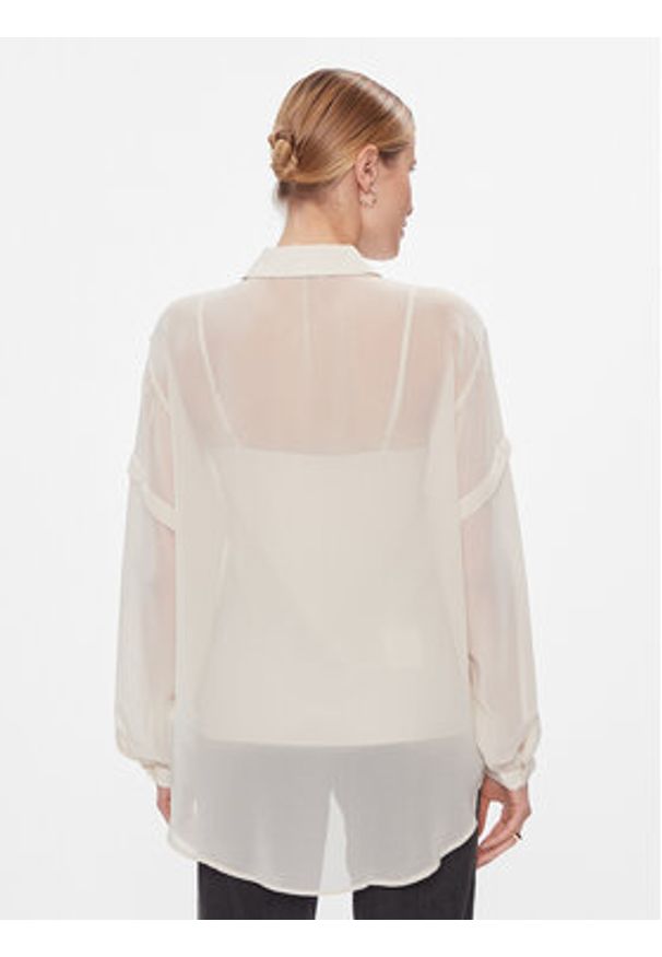 DKNY Koszula P3KMGV44 Beżowy Relaxed Fit. Kolor: beżowy. Materiał: syntetyk