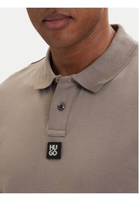 Hugo - HUGO Polo Deabono_D 50517638 Brązowy jasny Regular Fit. Typ kołnierza: polo. Kolor: brązowy. Materiał: bawełna #5