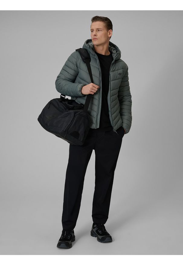 4f - 4F Kurtka z wypełnieniem syntetycznym męska - zielona XXL. Okazja: na co dzień. Kolor: zielony. Materiał: syntetyk. Styl: casual, klasyczny