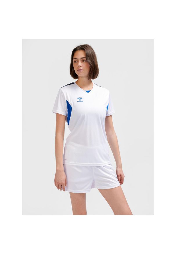 Damski jersey Hummel Authentic Pl. Kolor: biały, niebieski, wielokolorowy. Materiał: jersey. Sport: piłka nożna