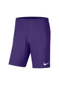 Nike - Męskie Spodenki Dry Park III. Kolor: fioletowy. Sport: turystyka piesza