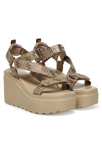 Guess Sandały FLJOCI LEL03 Złoty. Kolor: złoty. Materiał: skóra