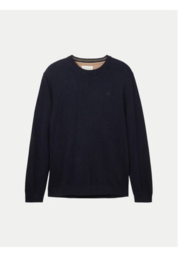 Tom Tailor Sweter 1038426 Granatowy Regular Fit. Kolor: niebieski. Materiał: bawełna