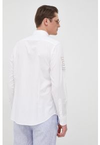 La Martina koszula bawełniana męska kolor biały slim z kołnierzykiem button-down. Typ kołnierza: button down. Kolor: biały. Materiał: bawełna. Długość rękawa: długi rękaw. Długość: długie. Wzór: aplikacja #4