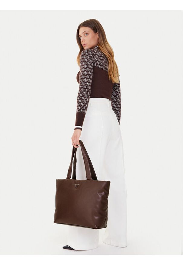 Guess Torebka Sunetra HWNG75 34230 Brązowy. Kolor: brązowy. Materiał: skórzane