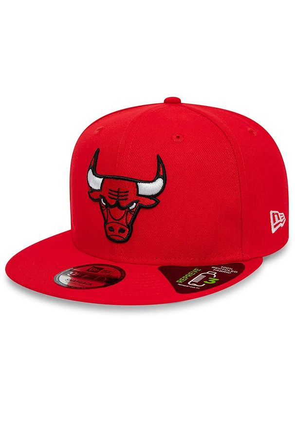 Czapka New Era 9Fifty Repreve Chicago Bulls 60435185 - czerwona. Kolor: czerwony. Materiał: materiał, poliester. Styl: sportowy, klasyczny