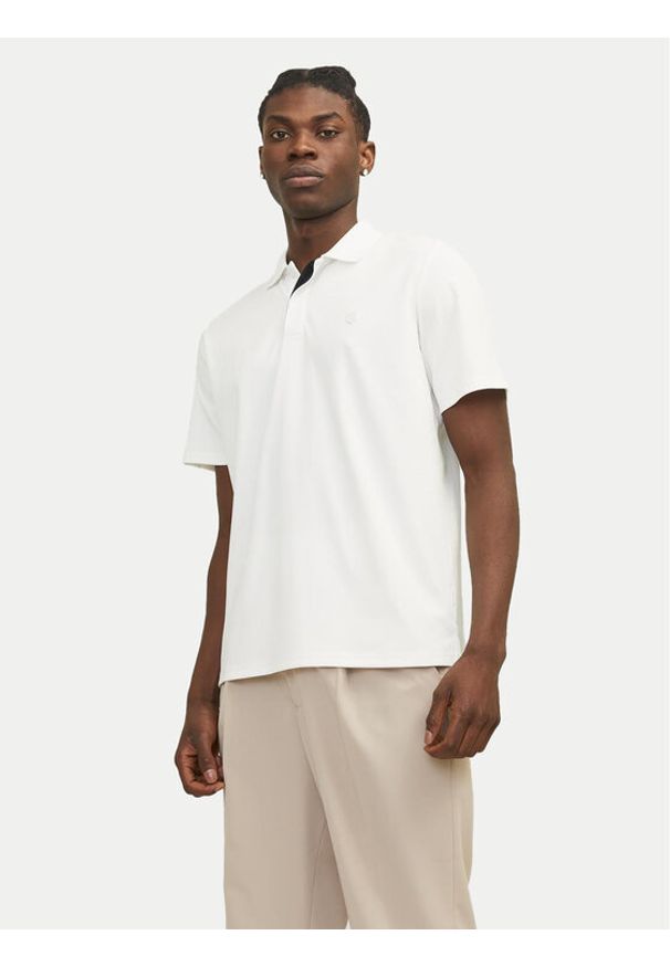 Jack & Jones - Jack&Jones Polo Crodney 12251180 Biały Regular Fit. Typ kołnierza: polo. Kolor: biały. Materiał: syntetyk, bawełna