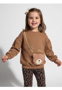 Sinsay - Bluza crewneck z elementami 3D - brązowy. Kolor: brązowy #1