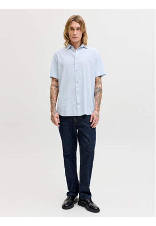 Jack & Jones Koszula Summer 12289160 Błękitny Regular Fit. Kolor: niebieski. Materiał: len