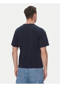 Schott NYC T-Shirt TSTRAVIS Granatowy Regular Fit. Kolor: niebieski. Materiał: bawełna #2