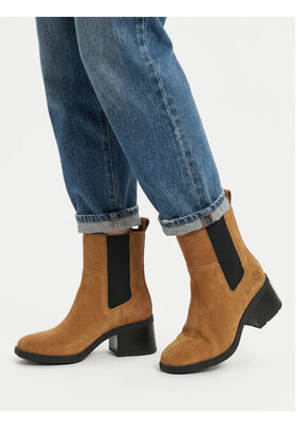 Timberland Botki Bellevaux TB0A424XES41 Brązowy. Kolor: brązowy. Materiał: zamsz, skóra
