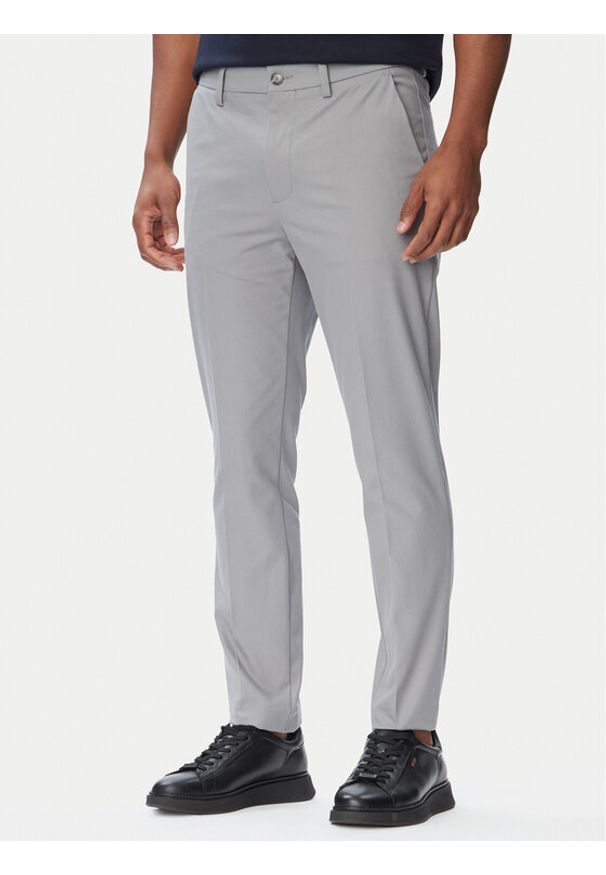 BOSS Chinosy P-Kaiton1 50543945 Szary Slim Fit. Kolor: szary. Materiał: bawełna