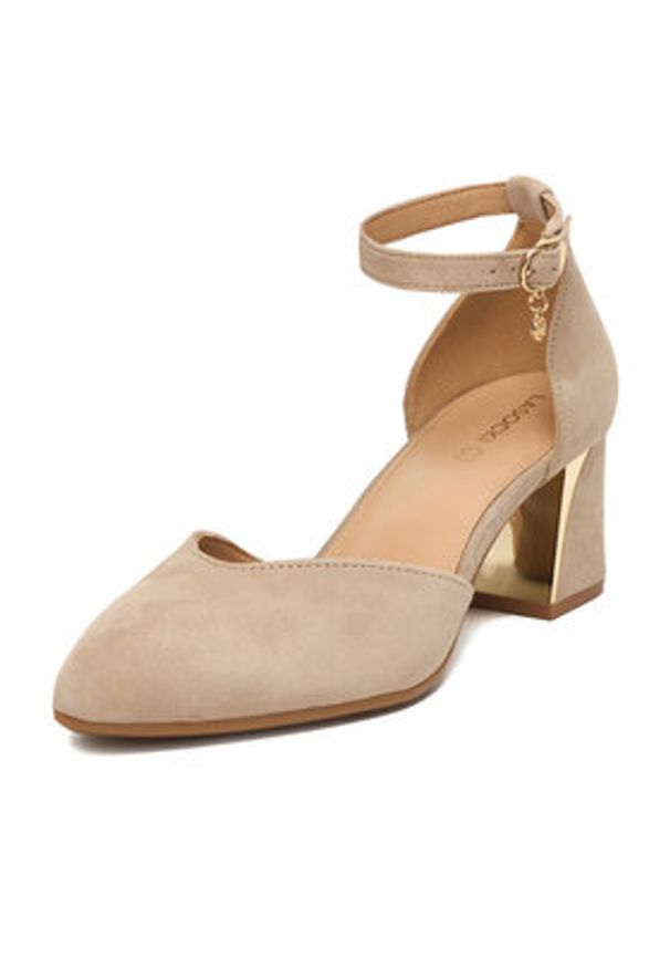 Lasocki Czółenka CEO-WB-UMI-03 Beżowy. Kolor: beżowy. Materiał: skóra, zamsz