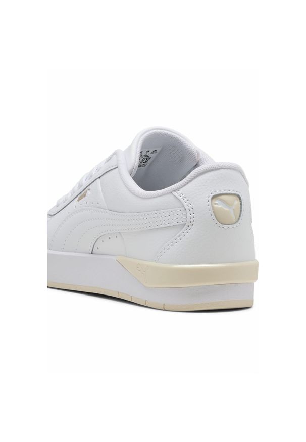 Puma - Damskie sneakersy Jada Classic PUMA White Gold Alpine Snow. Kolor: żółty, biały, wielokolorowy. Materiał: syntetyk. Szerokość cholewki: normalna. Sport: tenis